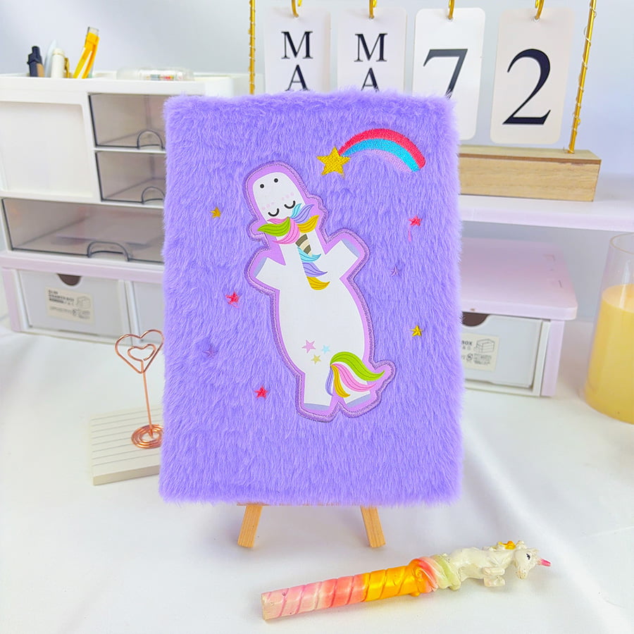 Roztomilý plyšový zápisník Unicorn Diary A5 Roztomilý plyšový zápisník Unicorn Diary A5